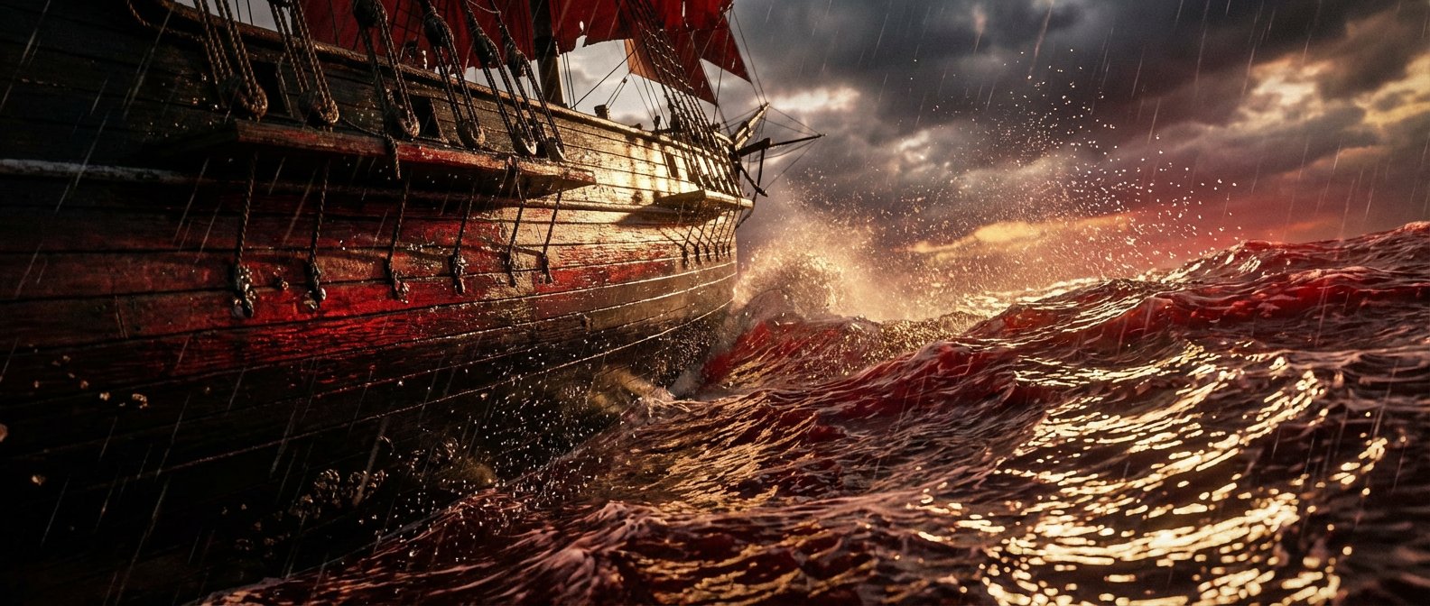 The Red Wraith in golden storm light