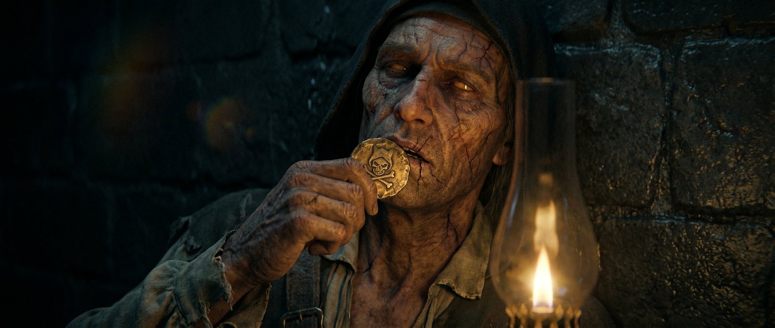 Guard asleep with coin